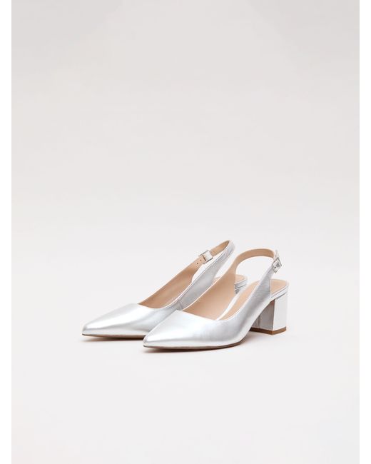 Phase Eight Blue Leather Block Heels