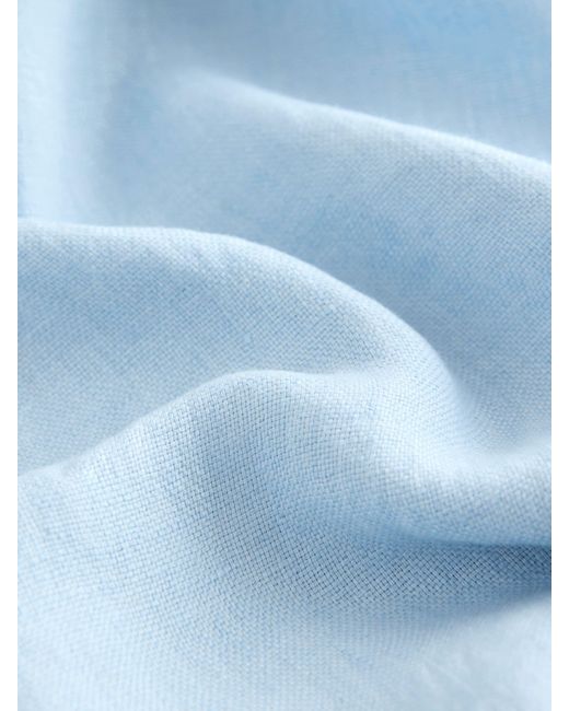 Next Blue Regular Fit Signature 100% Delave Linen Long Sleeve Shirt for men