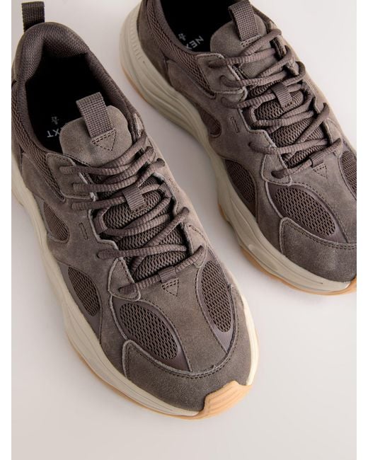 Next Brown Suede Trim Runners for men
