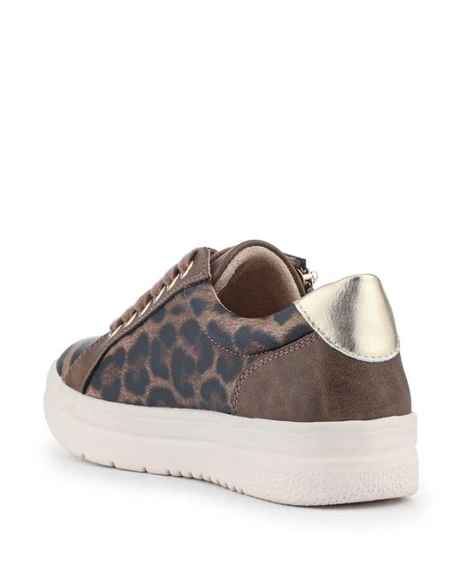 Pavers Brown Leopard Chunky Platform Trainers