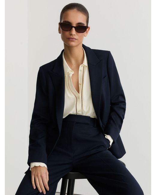 Reiss Blue Gabi Single Button Blazer