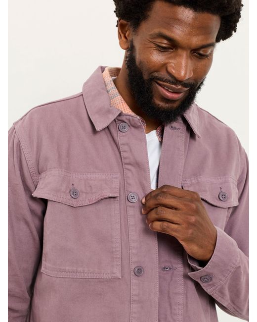 FatFace Purple Fatface Dusky Canvas Two Pocket Worker Jacket for men