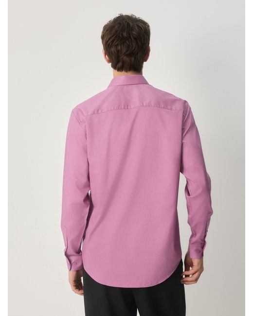 Next Pink Regular Fit Easy Care Textured Single Cuff Smart Shirt for men