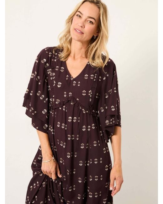 FatFace Purple Fatface Kim Metallic Midi Dress