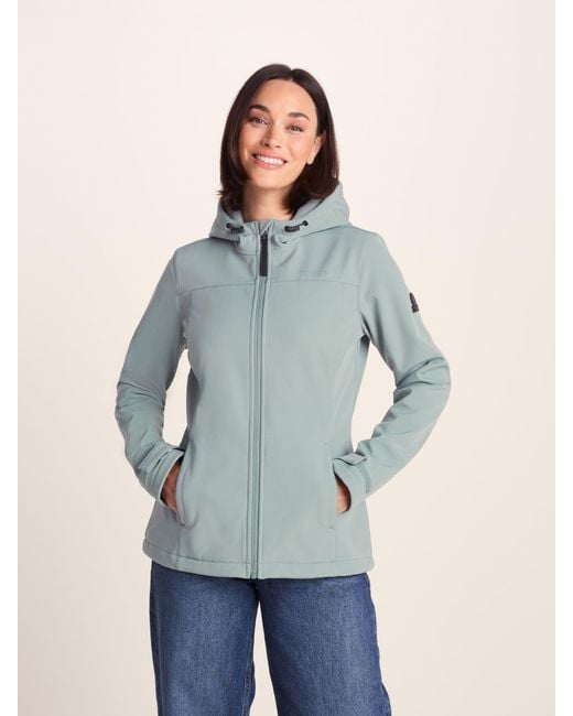 TOG24 Blue Keld Long Shower Resistant Hooded Softshell Jacket