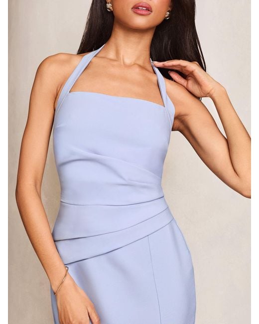 Lipsy Natural Square Halter Neck Bodycon Dress