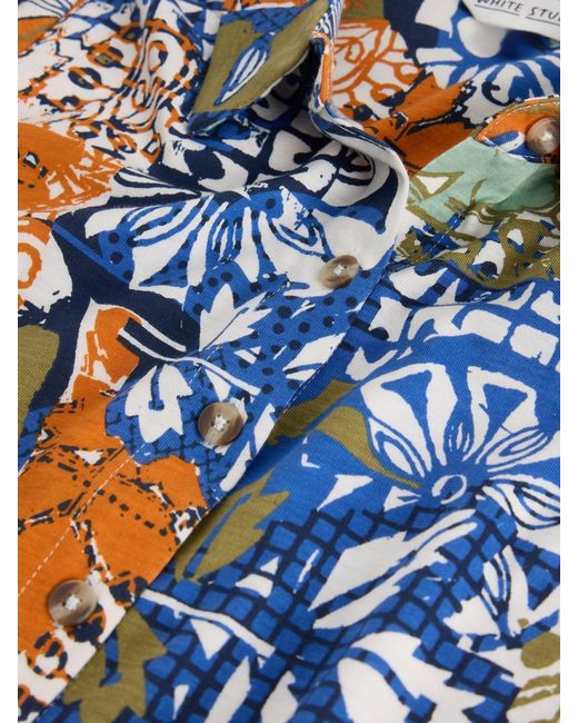 White Stuff Blue Rua Jersey Shirt Dress