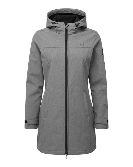 TOG24 Gray Tog 24 Long Keld Shower Resistant Hooded Softshell Jacket