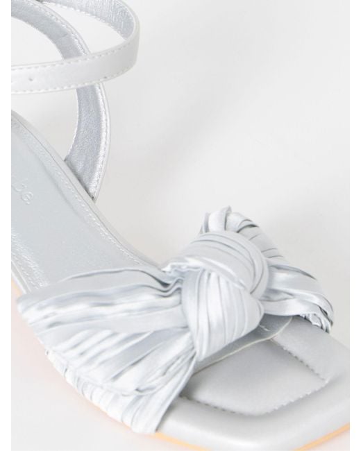 Simply Be White Extra Wide Fit Side Bow Low Block Heels