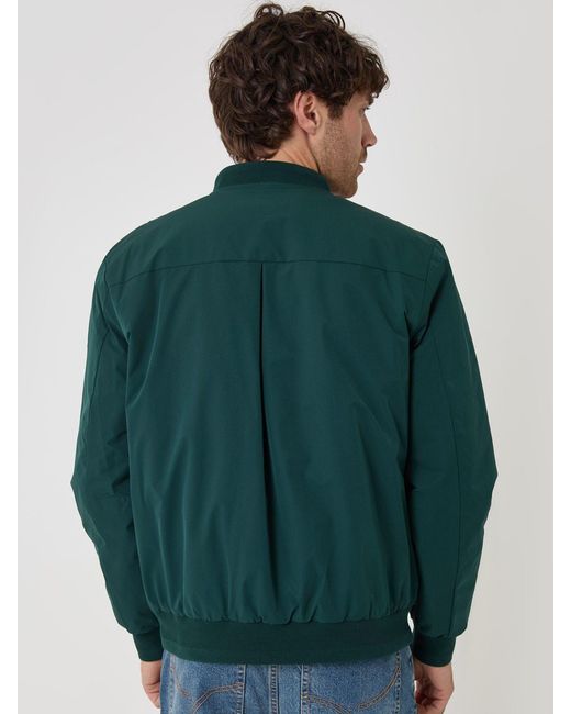 Threadbare Green Showerproof Padded Bomber Jacket for men