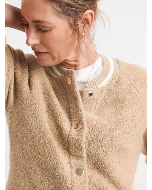 JD Williams Natural Boucle Knitted Bomber Jacket