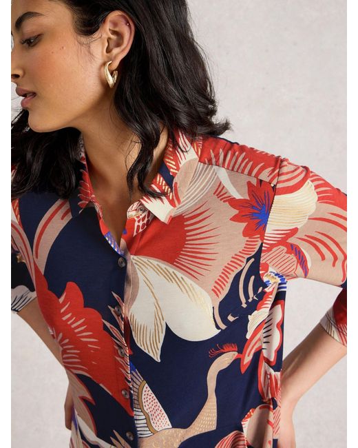 White Stuff White Rua Jersey Shirt Dress