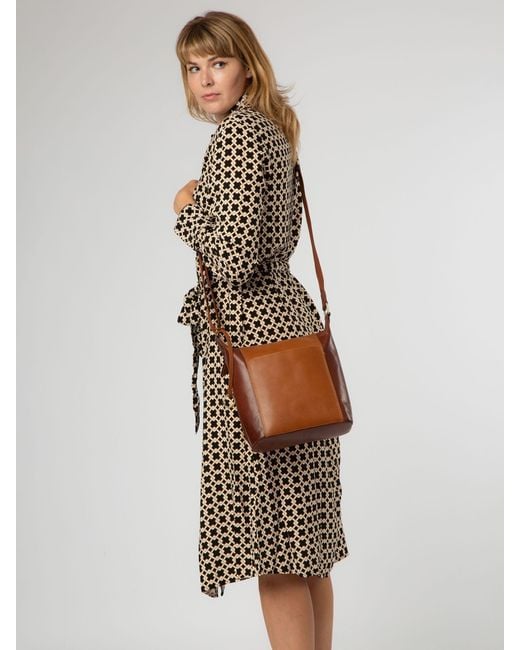 Conkca Brown Leather Shoulder Bag