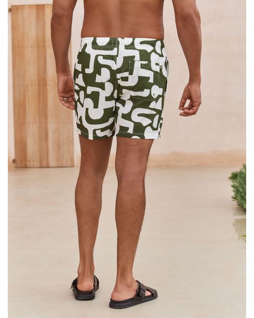 Next Metallic Seersucker Swim Shorts for men