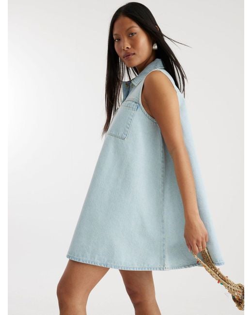 River Island Blue Petite Denim Shirt Dress