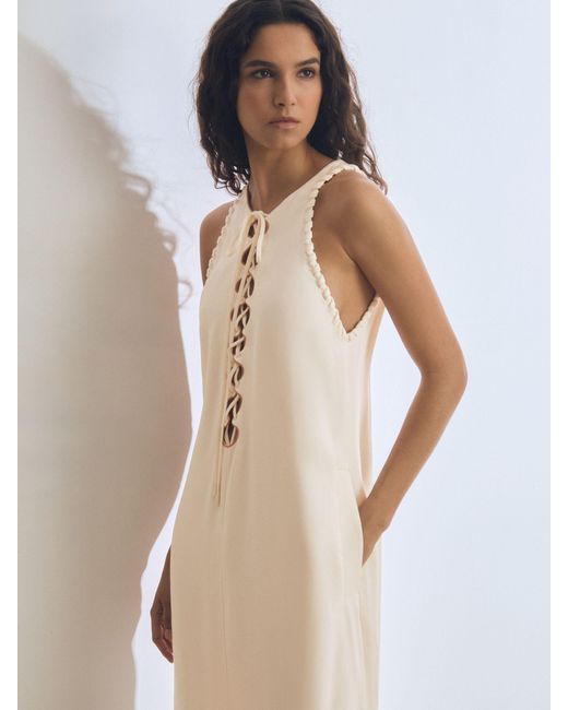 Reiss White Athene Atelier Satin Crepe Cut-Out Maxi Dress