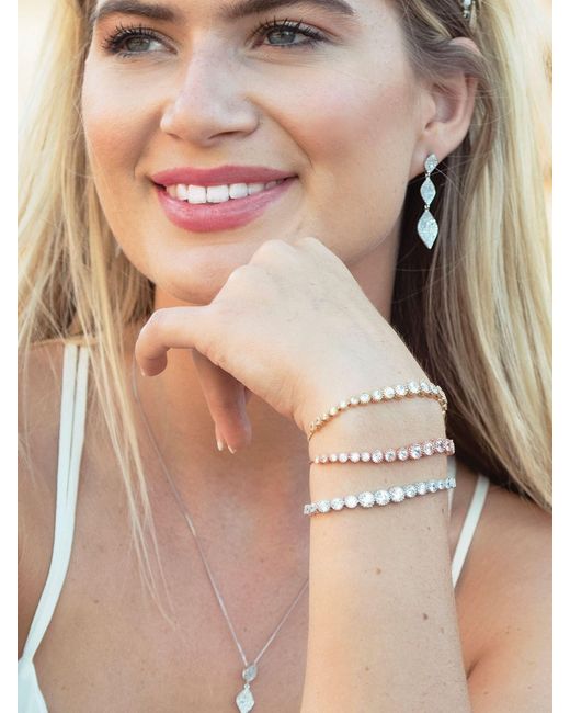 Ivory & Co. White Rochelle Crystal Pave Triple Drop Earrings