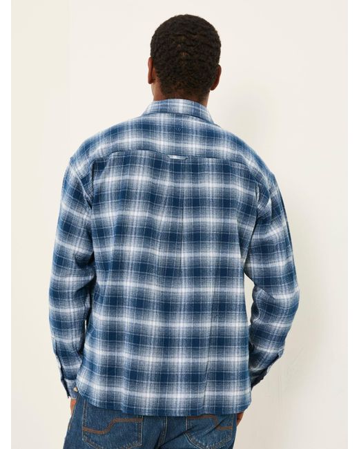 FatFace Blue Fatface Morley Long Sleeve Relaxed Fit Check Shirt for men