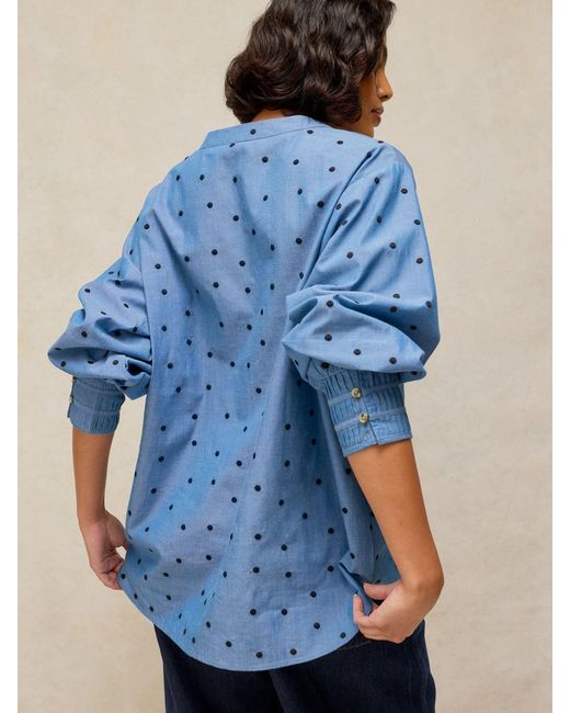 White Stuff Blue Stuff Raya Pop Over Blouse