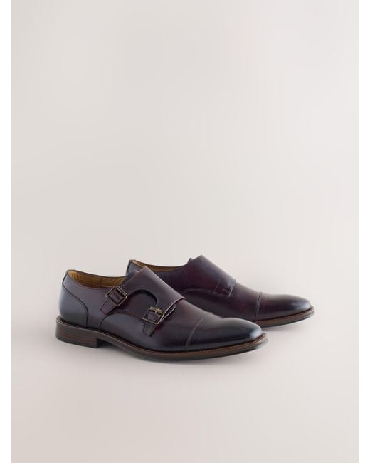 Next Brown Double Monk Shoes for men