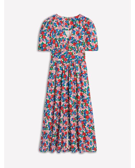 Boden White Lillian 100% Cotton Midi Dresseu 36 Regular (Uk 8)