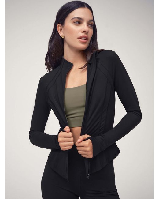 OSIA Blue Cinched Zip Through Jacket