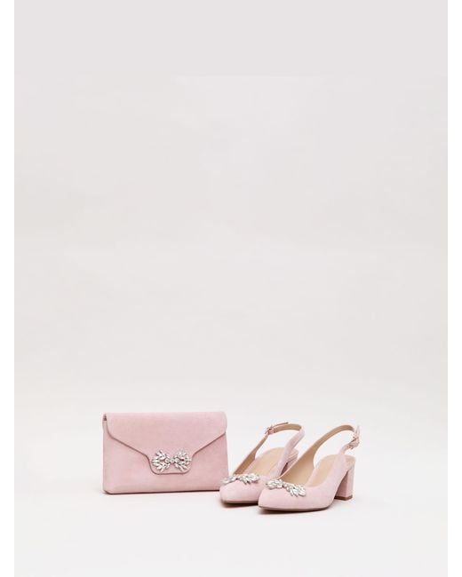 Phase Eight Pink Sparkle Block Heels