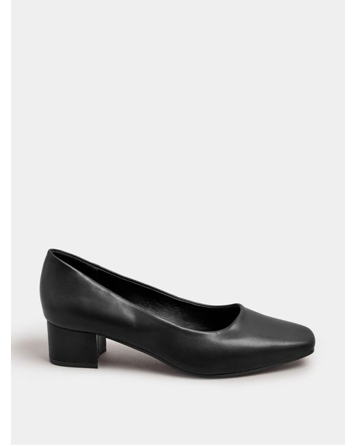 Yours Curve Black Pumps Aus Lederimitat Mit Blockabsatz, Extraweite Passform (Eee Fit)Eu 42 (Uk 9)