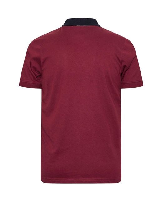 BadRhino Big & Tall Red 100% Cotton Jacquard Polo Shirt for men