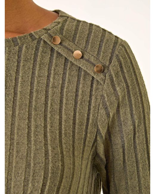 Roman Green Textured Ribbed Swing Dress