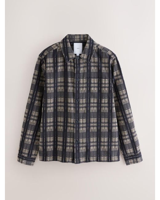 Next Gray Textured Shacket for men