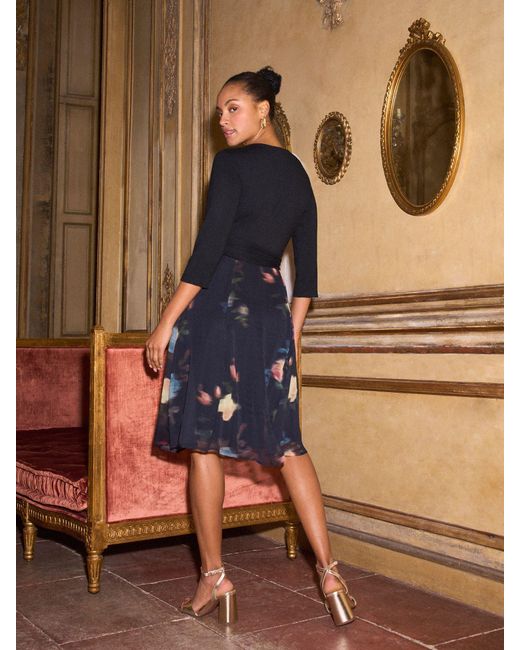 Seraphine Blue Maternity & Nursing Wrap Dress