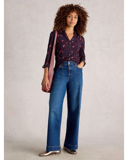 White Stuff Purple Annie Jersey Shirt