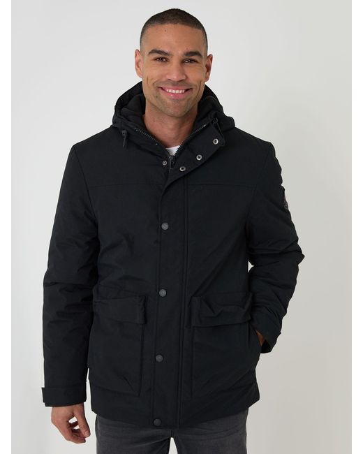 Threadbare Blue Showerproof Microfleece Lined Padded Jacket for men