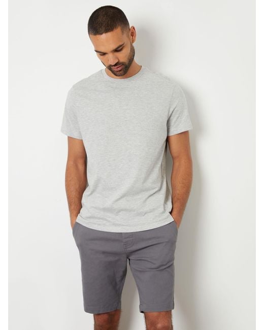 Threadbare Gray Belted Chino Shorts for men