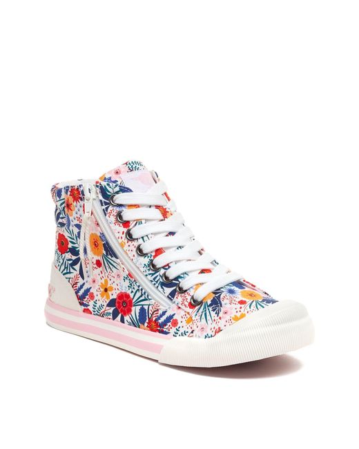 Rocket Dog White Jazzin 10A Hi-Tops Aus Baumwollleinen