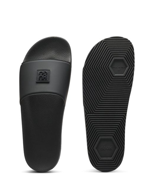 HUGO Black Timein Metal Stack Logo Sliders for men