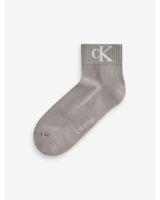 Calvin Klein White Monogram Socks 2 Pack for men