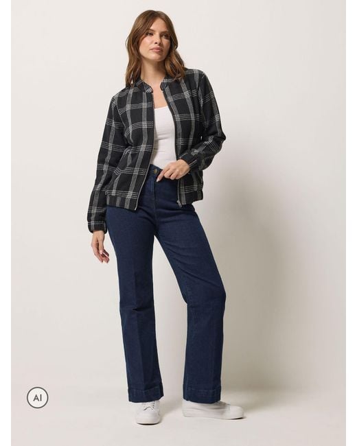 M Com Black Checked Zip Jacket
