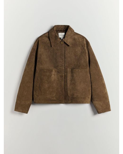 BHOEM Brown Real Suede Patch Pockets Jacket