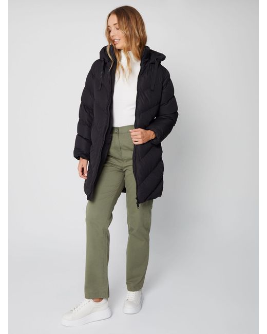 Threadbare Black Mittellange Steppjacke Mit Kapuze