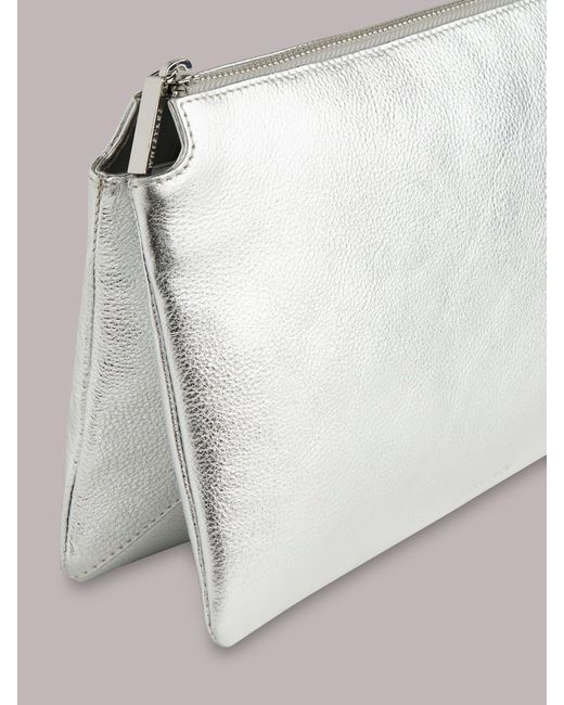 Whistles Metallic Elita Double Pouch Clutch Bag