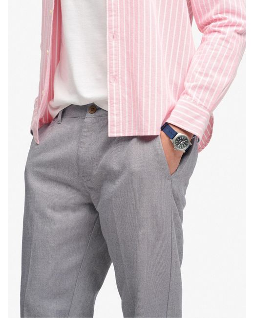 Superdry Gray Premium Textured Regular Chinos for men