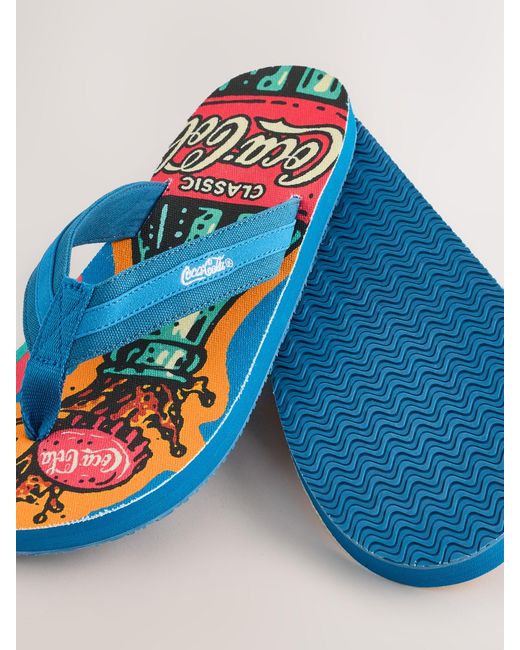Next Blue Textile Flip Flops for men