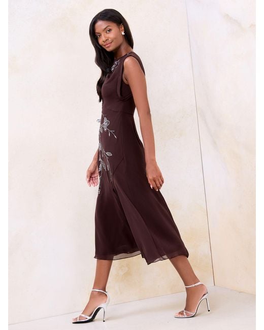 brown fit and flare midi dress 24seven Comfort Apparel Women's Midi Length Fit and Flare Dress - Wheat