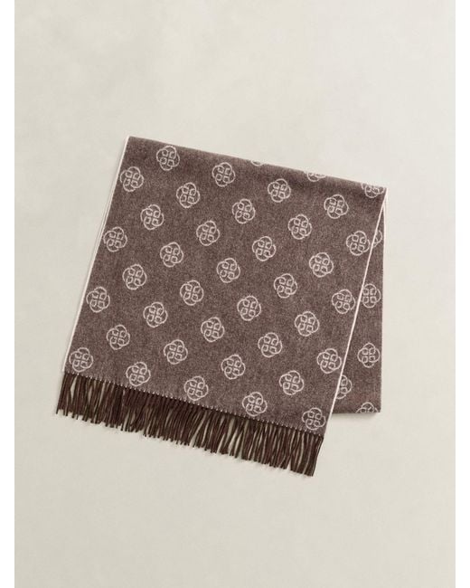 Gant Brown Wool Monogram Scarf