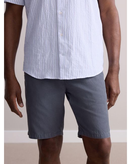 Next White Premium Soft Touch Linen Blend Elasticated Waist Shorts for men