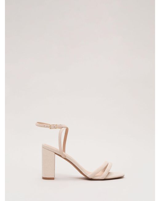 Phase Eight Natural Suede Block Sandals