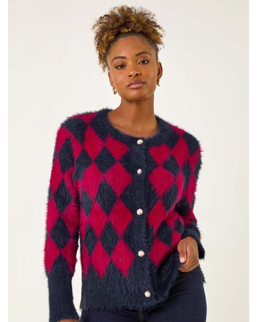 Roman Checkered Buttoned Cardigan