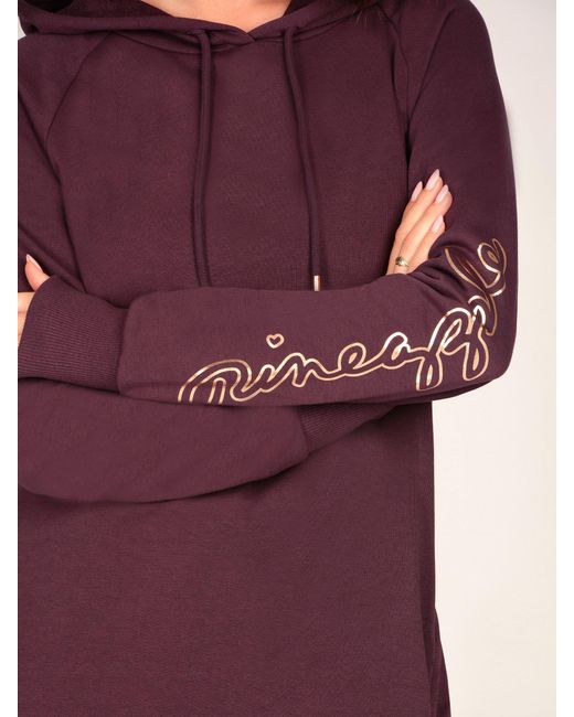 Pineapple Purple Longline Hoodie